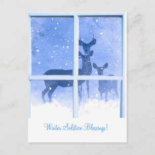 Winter-Sonnenwende-Segen-Hirsch-Postkarte Postkarte