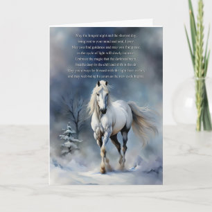 Winter-Sonnenwende-Segen-Pferd in der Schneenacht Karte