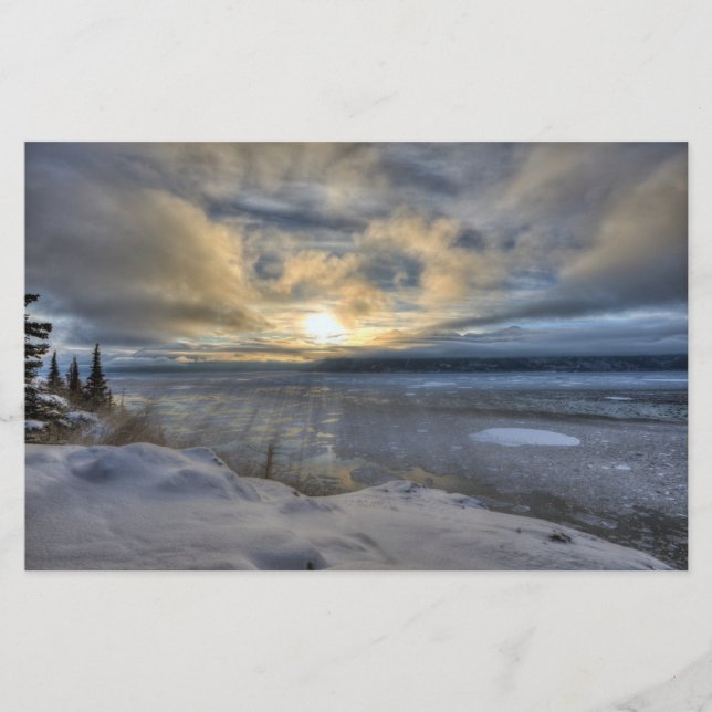 Winter-Sonnenwende Turnagain Arm Briefpapier (Vorderseite)