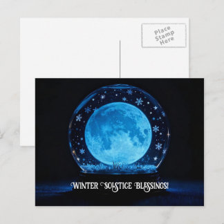 Winter-Sonnenwende-Vollmond-Mystischer Kristallbal Feiertagspostkarte