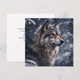Winter-Sonnenwende-Wolf in der Schneenacht