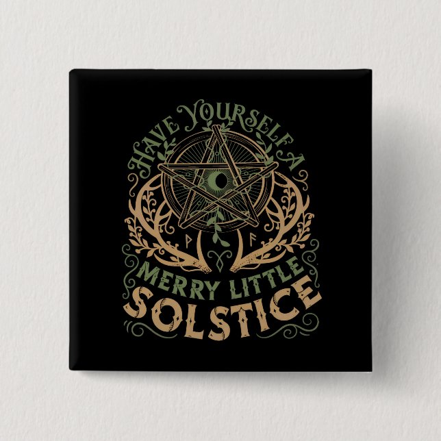 Winter-Sonnenwende Yule Weihnachtsfeiertag  Button (Vorderseite)