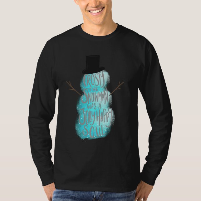 Winter Soul Jolly Happy Snowman Frosty T-Shirt (Vorderseite)