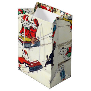 Winter-Spaß im Land der Katzen, Louis Wain Mittlere Geschenktüte