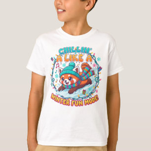 Winter-Spaß-Modus Roter Panda T-Shirt