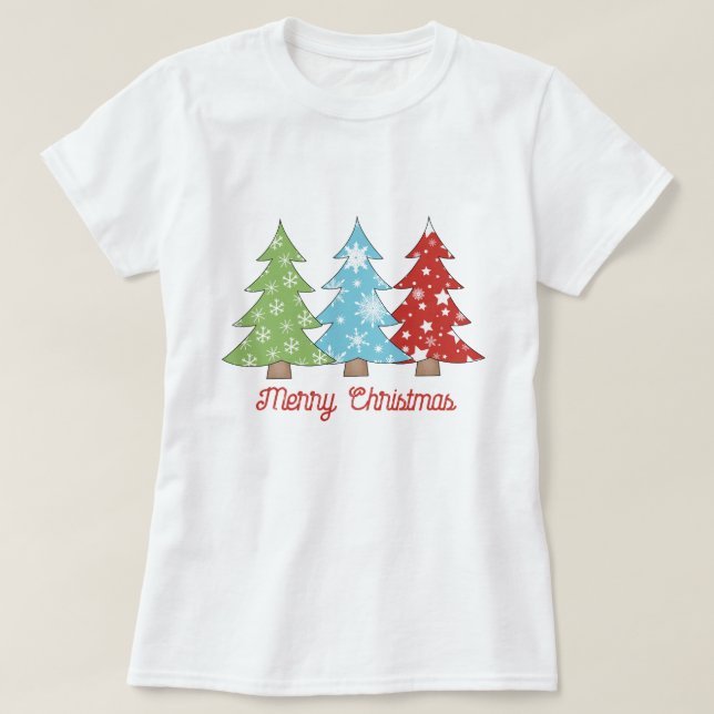Winter Spaß Weihnachtsbaum Print T-Shirt, Ferien W T-Shirt (Design vorne)