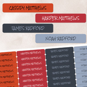 Winter Spice Color Coded Penne Name Wasserdicht Etiketten