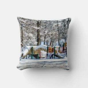 Winter Spielplatz Kissen