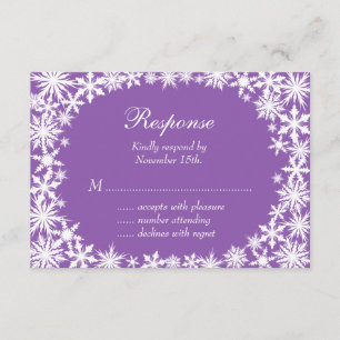 Winter-Spitze auf lila UAWG RSVP Karte