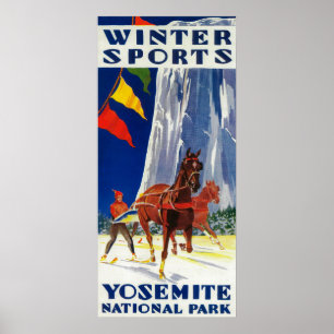 Winter-Sport bei Yosemite PosterYosemite, CA Poster
