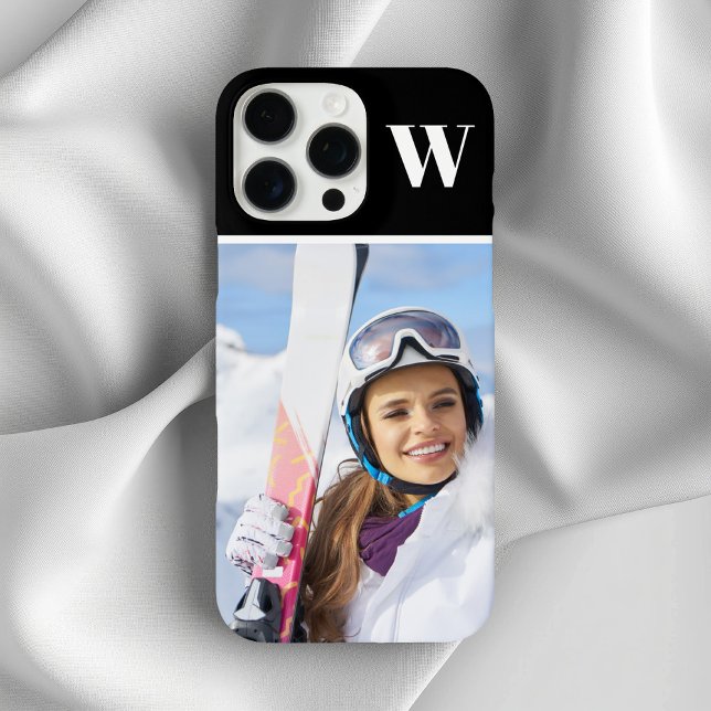 Winter Sport Foto Mit Monogramm Black Case-Mate iPhone Hülle (Winter Sport Photo Monogrammed Black Case-Mate iPhone Case)