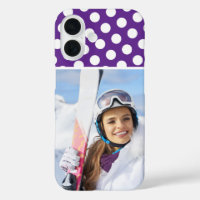 Winter Sport Foto Royal Lila White Polka Dot