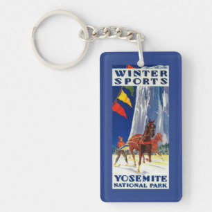 Winter Sport im Yosemite PosterYosemite, CA Schlüsselanhänger