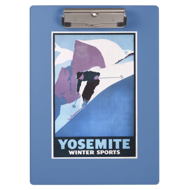 Winter-Sport-Ski fahrendes förderndes Plakat Klemmbrett (Vorderseite)