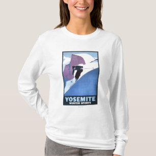 Winter-Sport-Ski fahrendes förderndes Plakat T-Shirt