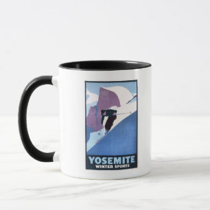 Winter-Sport-Ski fahrendes förderndes Plakat Tasse