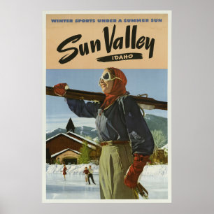 Winter-Sport-Vintage Reise Sun Valley Idaho Poster