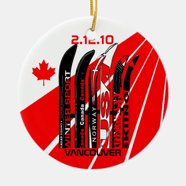 Winter-Sportfreund-Verzierung Vancouver Kanada Keramik Ornament (Vorne)