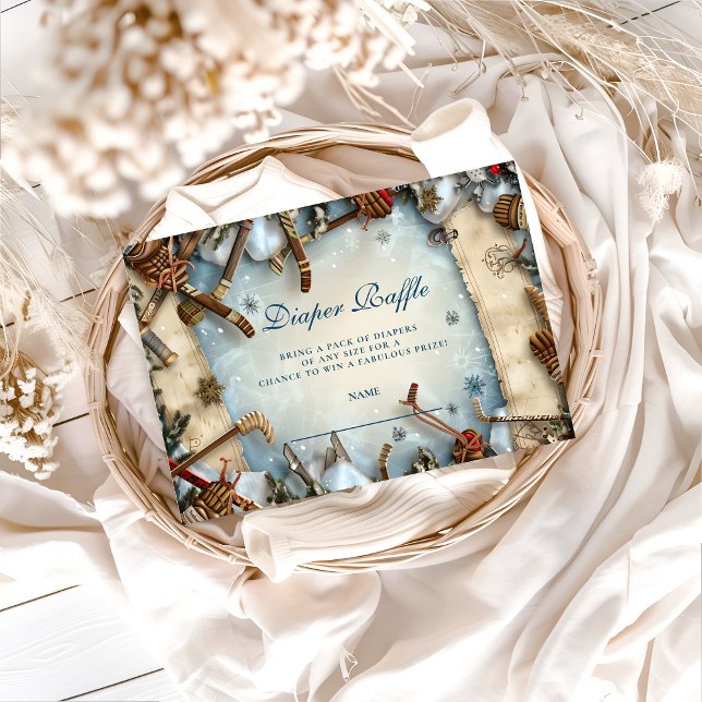 Winter Sports Baby Shower Diapper Raffle Begleitkarte (Von Creator hochgeladen)
