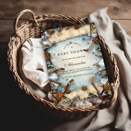 Winter Sports Baby Shower Einladung