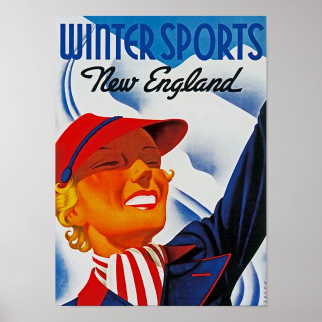 Winter Sports New England Poster (Vorne)