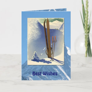 Winter Sports - Vintage ski Szene Karte