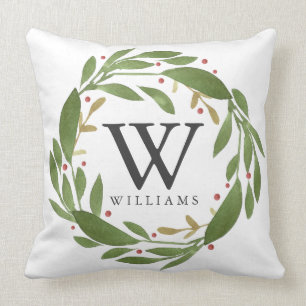 Winter Sprigs Mit Monogramm Weihnachtskissen Kissen