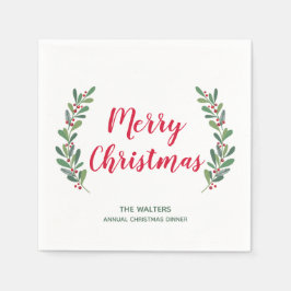 Winter Sprigs Weihnachtscocktail Napkin Serviette