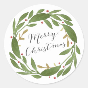 Winter Sprigs Weihnachtssticker Runder Aufkleber
