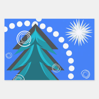 Winter Spruce Snowy Starry Night Geschenkpapier Set