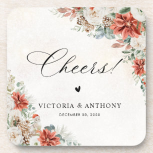 Winter-Square-Hochzeitsuntersetzer Getränkeuntersetzer