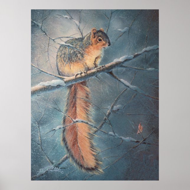 WINTER SQUIRREL by SHARON SHARPE Poster (Vorne)