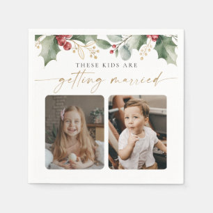Winter-Stechpalme-Kinder-hochzeit-Probeessen Serviette