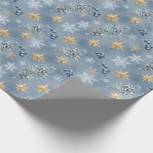 Winter-Sternenlicht-Schneeflocke Goldstern-Verpack Geschenkpapier