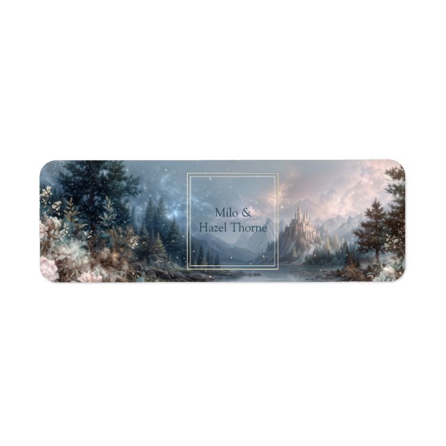 Winter Sternenstaub Märchenschloss Rücksendeadress (Vorne)
