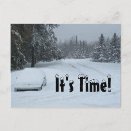 Winter Storage Snow Plowing Car Business Postcards Postkarte