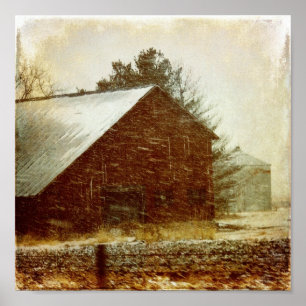 Winter Storm Barn Poster