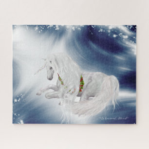 Winter Storm Fantasy Holiday Unicorn Puzzle