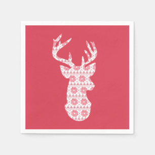 Winter Strick Weihnachts-Rentierpapier Napkins Serviette