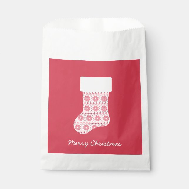 Winter Strick Weihnachts Strumpf Gefallen Taschen Geschenktütchen (Vorderseite)