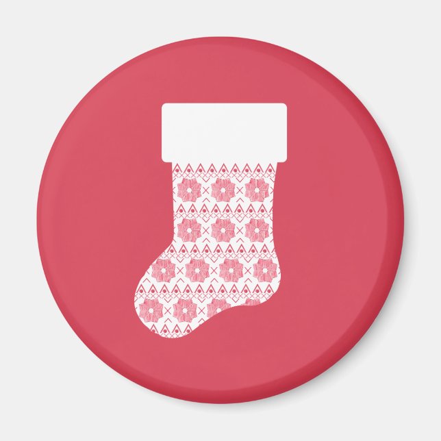 Winter Strick Weihnachts Strumpf Magnet (Vorne)