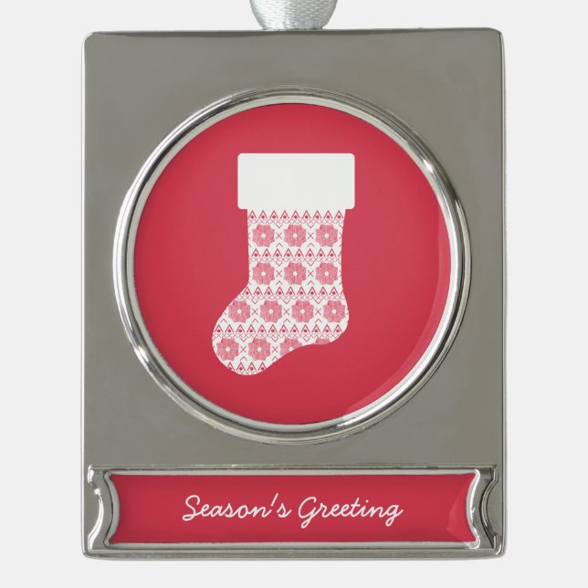 Winter Strick Weihnachts Strumpf Ornament (Vorderseite)