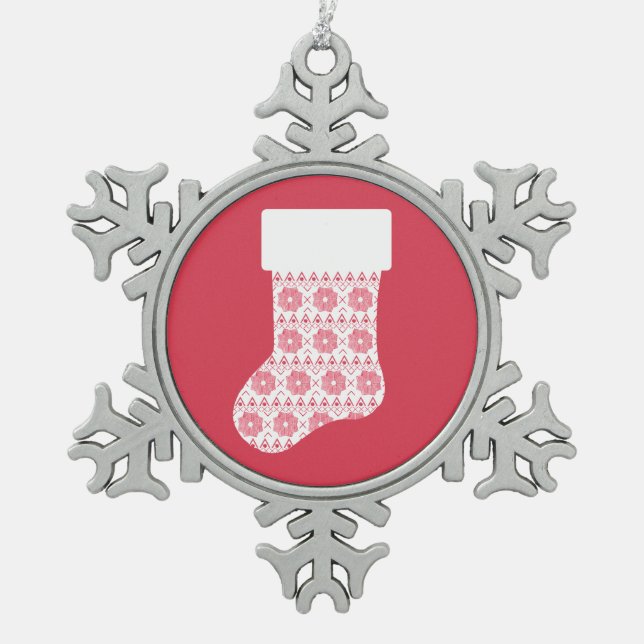 Winter Strick Weihnachts Strumpf Ornament (Vorderseite)