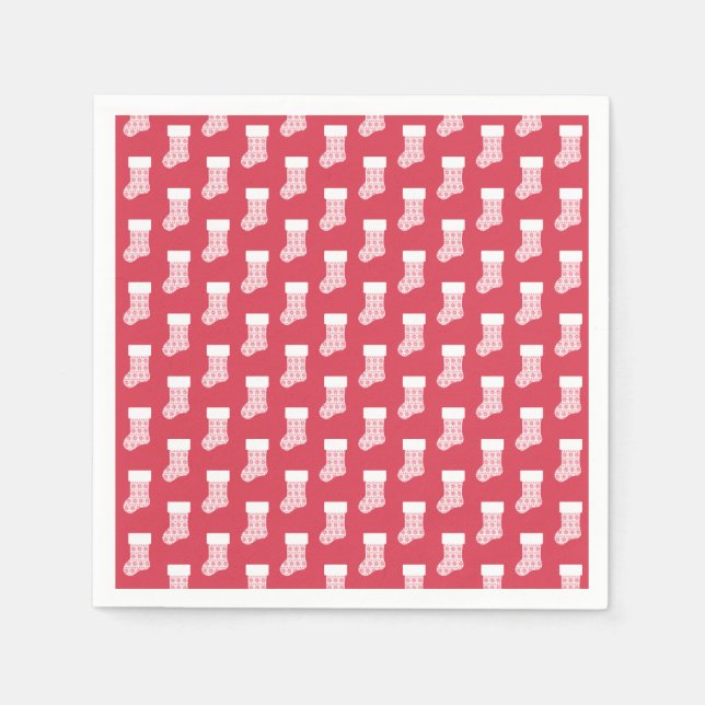 Winter Strick Weihnachts Strumpf Paper Napkins Serviette (Vorderseite)
