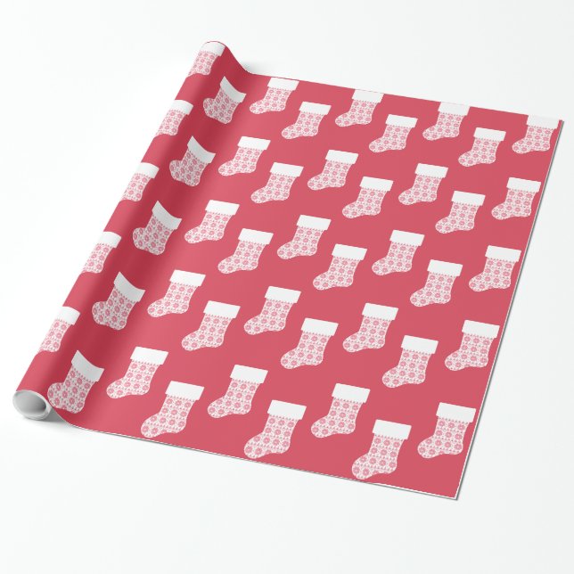 Winter Strick Weihnachts Strumpf Wrapping Paper Geschenkpapier (Ungerollt)