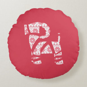 Winter Strick Weihnachts Weihnachten Bock Round Ki Rundes Kissen