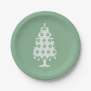 Winter-Strick-Weihnachtsbaum-Papier-Teller Pappteller