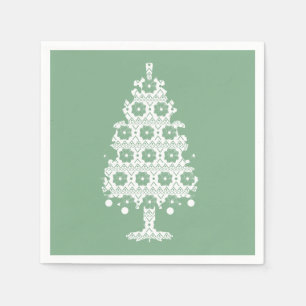 Winter-Strick-Weihnachtsbaum-Papierservietten Serviette