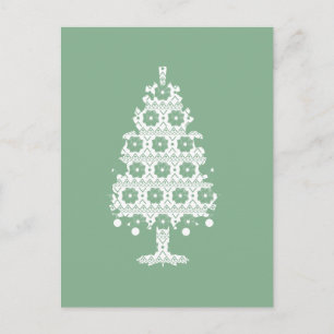 Winter-Strick-Weihnachtsbaum-Postkarte Feiertagspostkarte