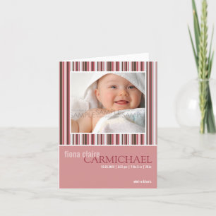 Winter Stripes Rosa • Baby-Mitteilung Ankündigung